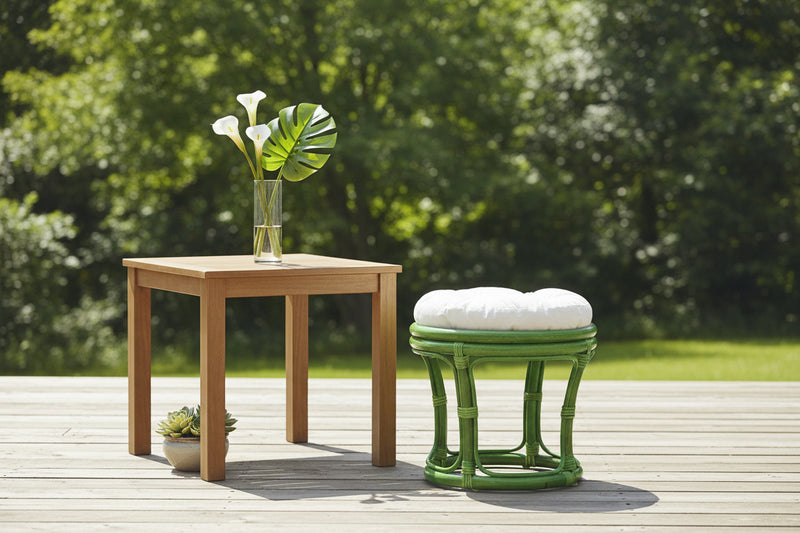 Tabouret en rotin avec coussin Uni YWDL98703