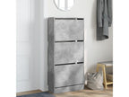 Armoire à chaussures gris béton 60x21x125.5 bois d'ingénierie